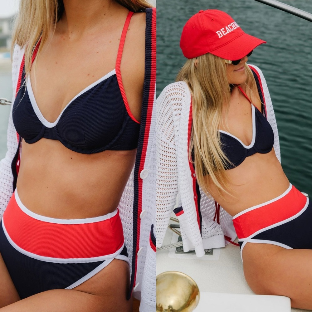 Beachriot bikini set color block Kori top+ Carlotta bottom